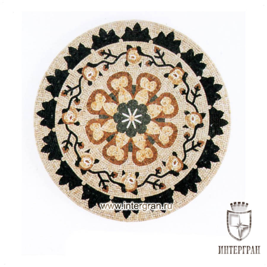 Мозаичное панно RMKR0138 от компании «ИНТЕРГРАН» | Изготовление мозаики из натурального камня