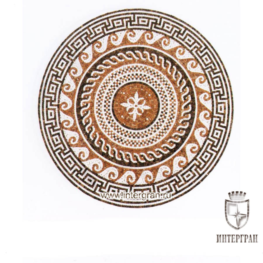 Мозаичное панно RMKR0139 от компании «ИНТЕРГРАН» | Изготовление мозаики из натурального камня