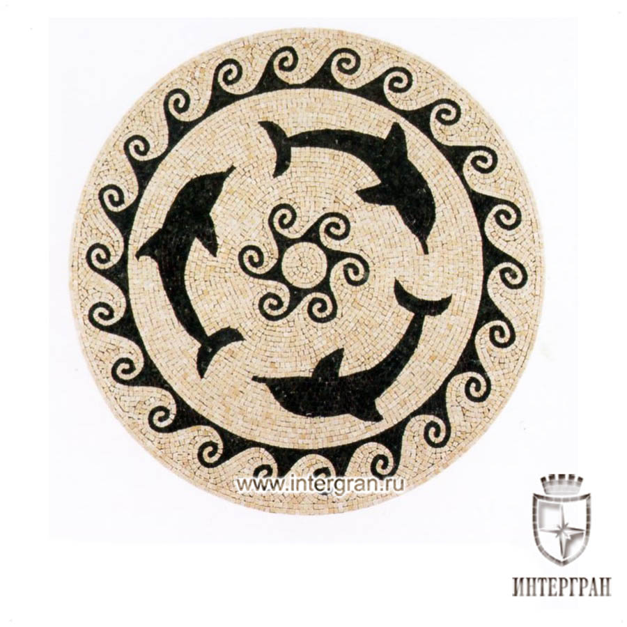 Мозаичное панно RMKR0140 от компании «ИНТЕРГРАН» | Изготовление мозаики из натурального камня