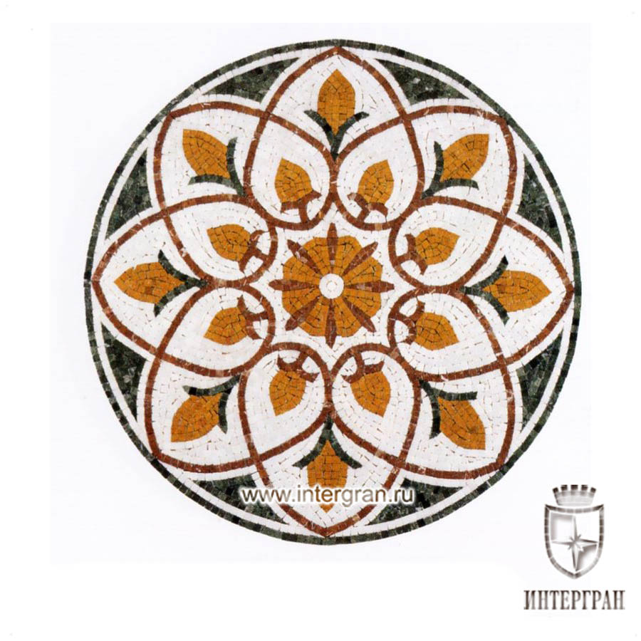 Мозаичное панно RMKR0146 от компании «ИНТЕРГРАН» | Изготовление мозаики из натурального камня