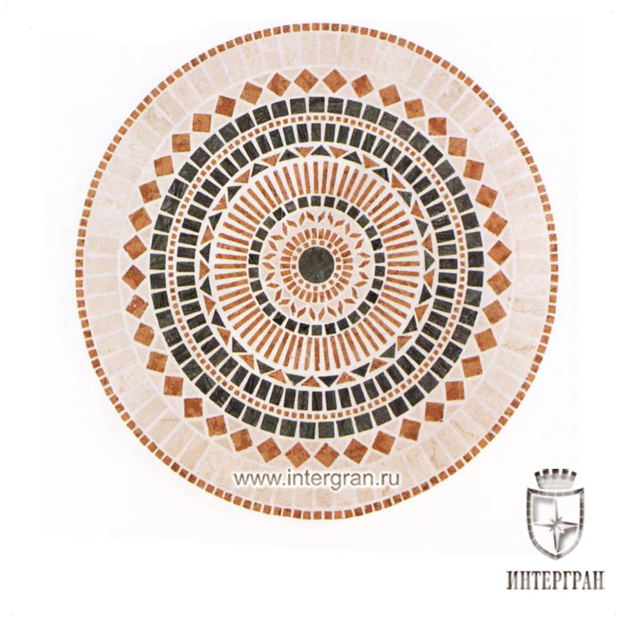 Мозаичное панно RMKR0160 от компании «ИНТЕРГРАН» | Изготовление мозаики из натурального камня