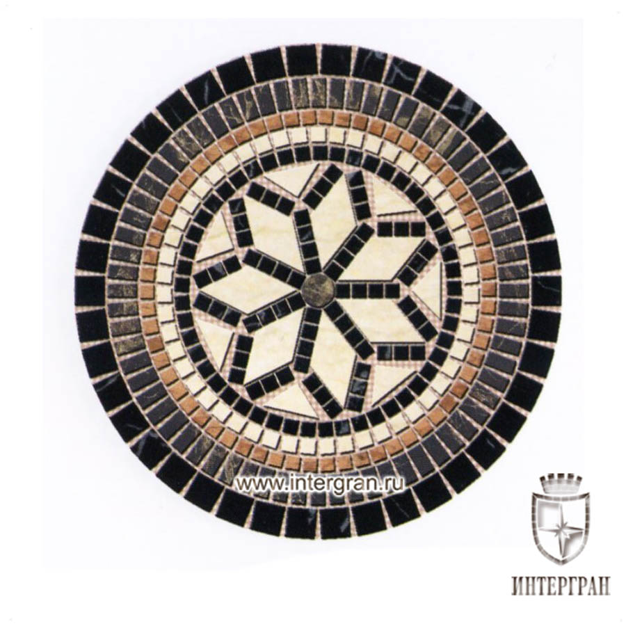 Мозаичное панно RMKR0163 от компании «ИНТЕРГРАН» | Изготовление мозаики из натурального камня