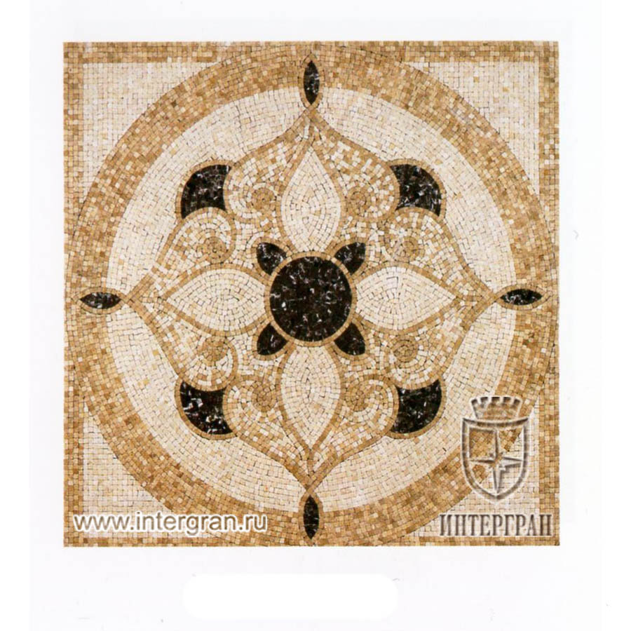 Мозаичный ковер RMKV0052 от компании «ИНТЕРГРАН» | Изготовление мозаики из натурального камня