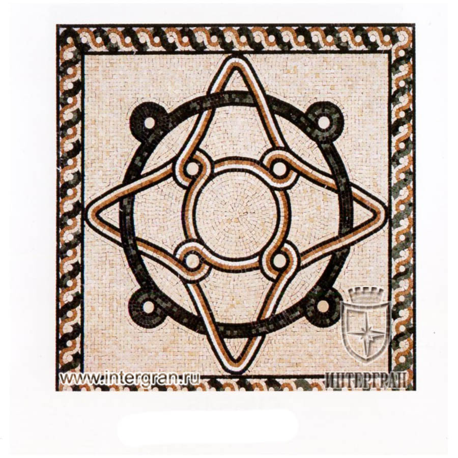 Мозаичный ковер RMKV0053 от компании «ИНТЕРГРАН» | Изготовление мозаики из натурального камня