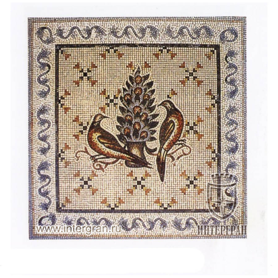 Мозаичный ковер RMKV0076 от компании «ИНТЕРГРАН» | Изготовление мозаики из натурального камня