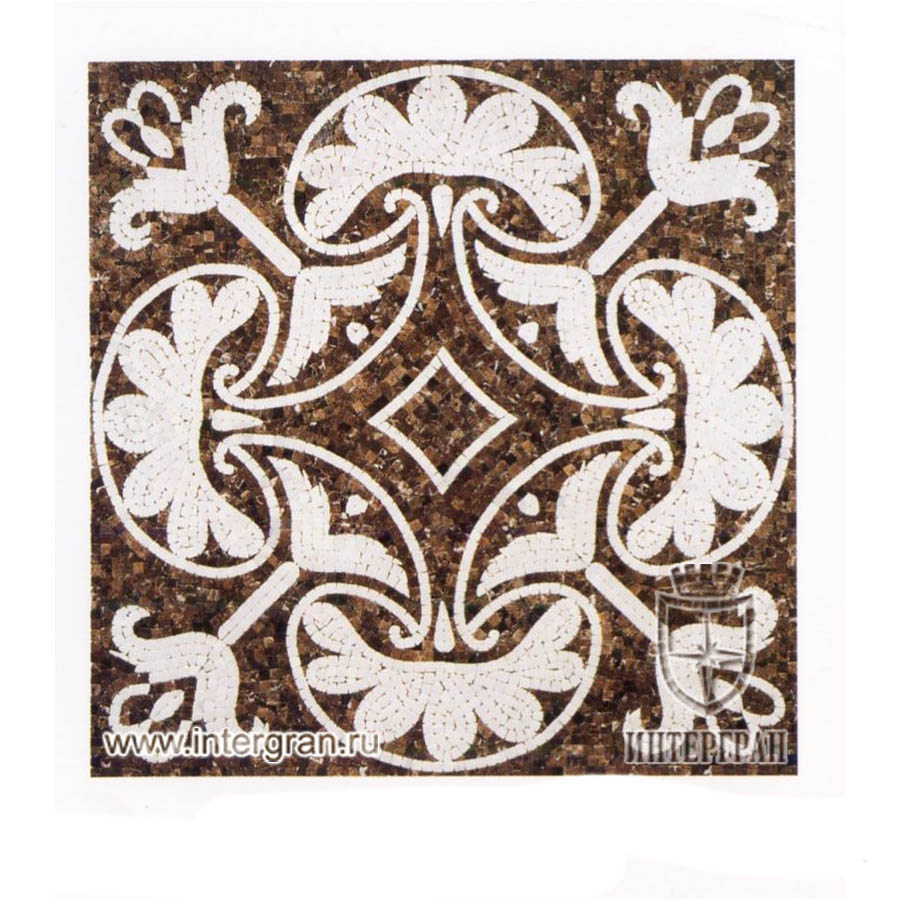 Мозаичный ковер RMKV0078 от компании «ИНТЕРГРАН» | Изготовление мозаики из натурального камня