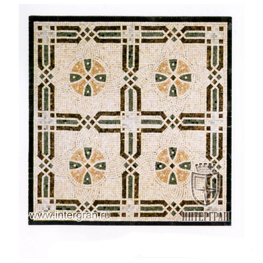 Мозаичный ковер RMKV0083 от компании «ИНТЕРГРАН» | Изготовление мозаики из натурального камня