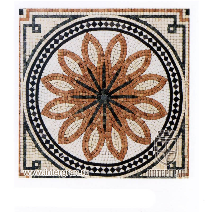 Мозаичный ковер RMKV0092 от компании «ИНТЕРГРАН» | Изготовление мозаики из натурального камня