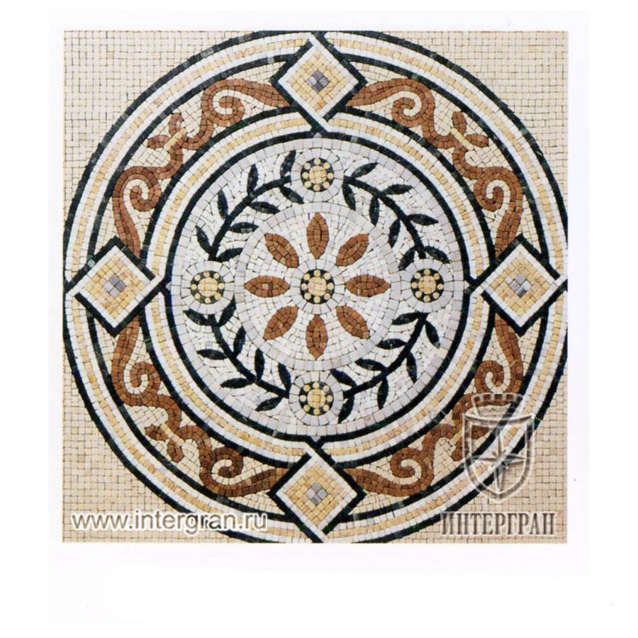 Мозаичный ковер RMKV0093 от компании «ИНТЕРГРАН» | Изготовление мозаики из натурального камня