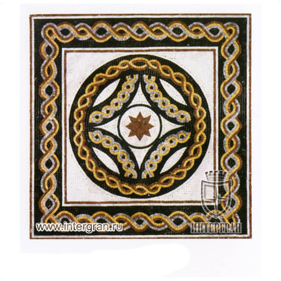Мозаичный ковер RMKV0104 от компании «ИНТЕРГРАН» | Изготовление мозаики из натурального камня