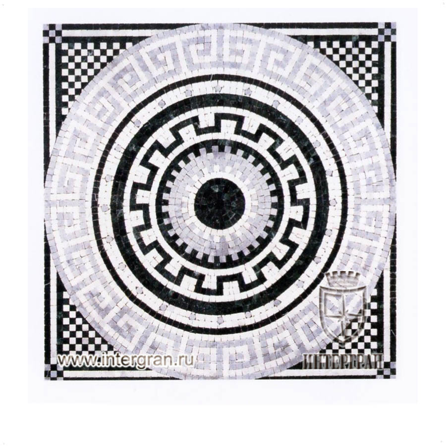 Мозаичный ковер RMKV0115 от компании «ИНТЕРГРАН» | Изготовление мозаики из натурального камня