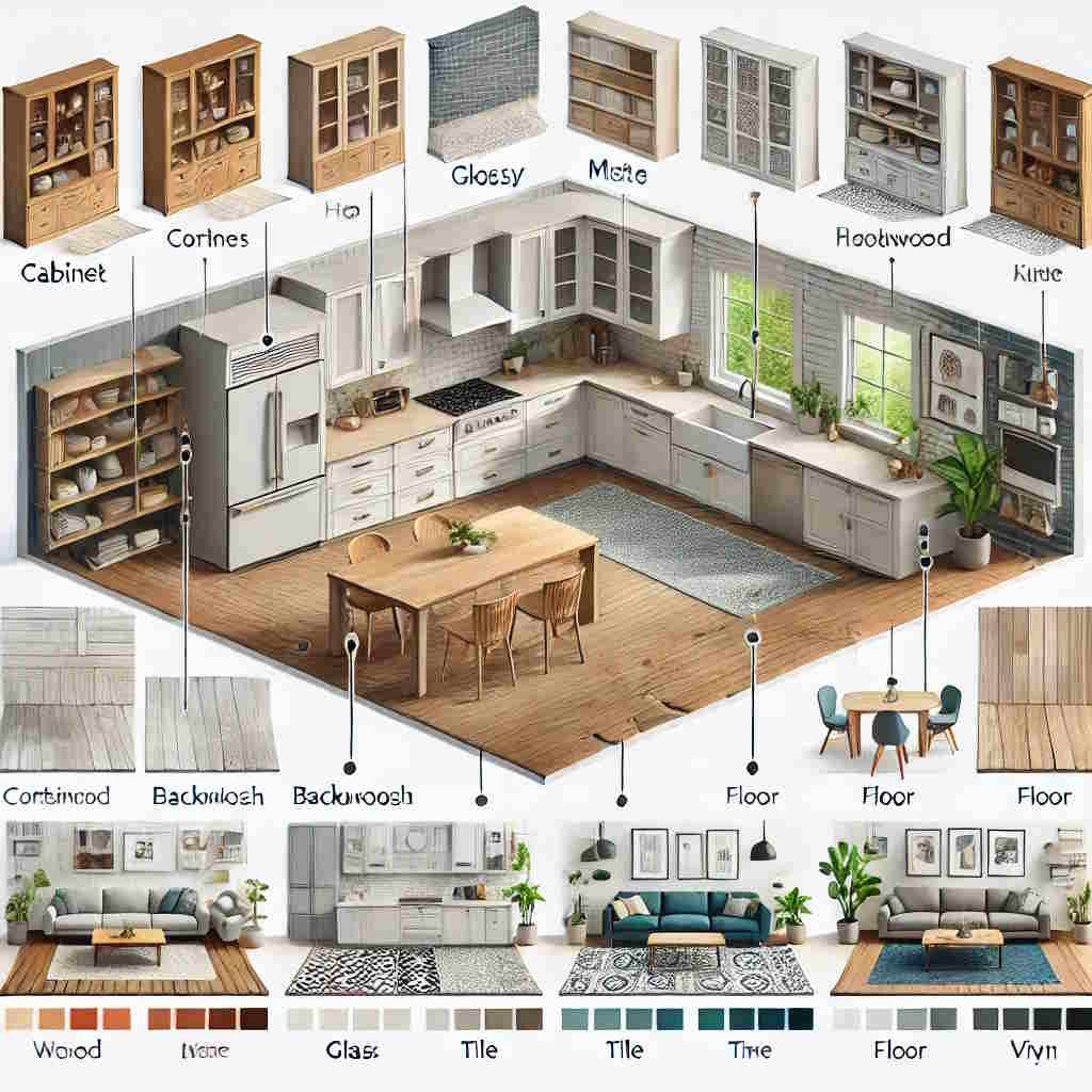 Как сочетать фасады, фартуки и полы в отделке кухни